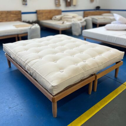 Futon doppio lattice con imbottitura e federa in cotone Bio e inserto di lavanda