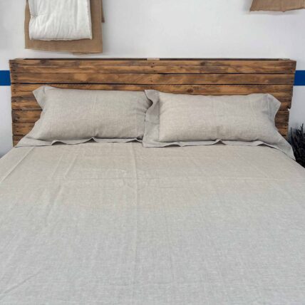 Set lenzuola in lino naturale per letto matrimoniale